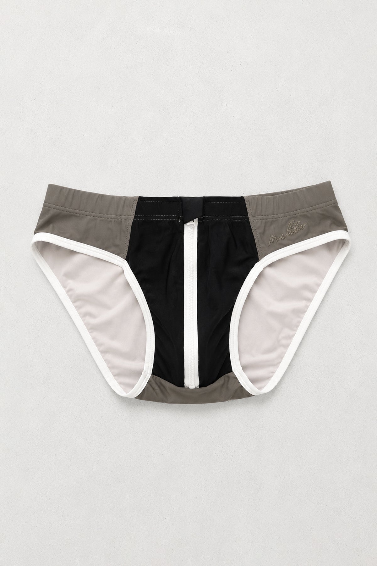 JJ Malibu Men's Unzip Me Swim Briefs - Espresso