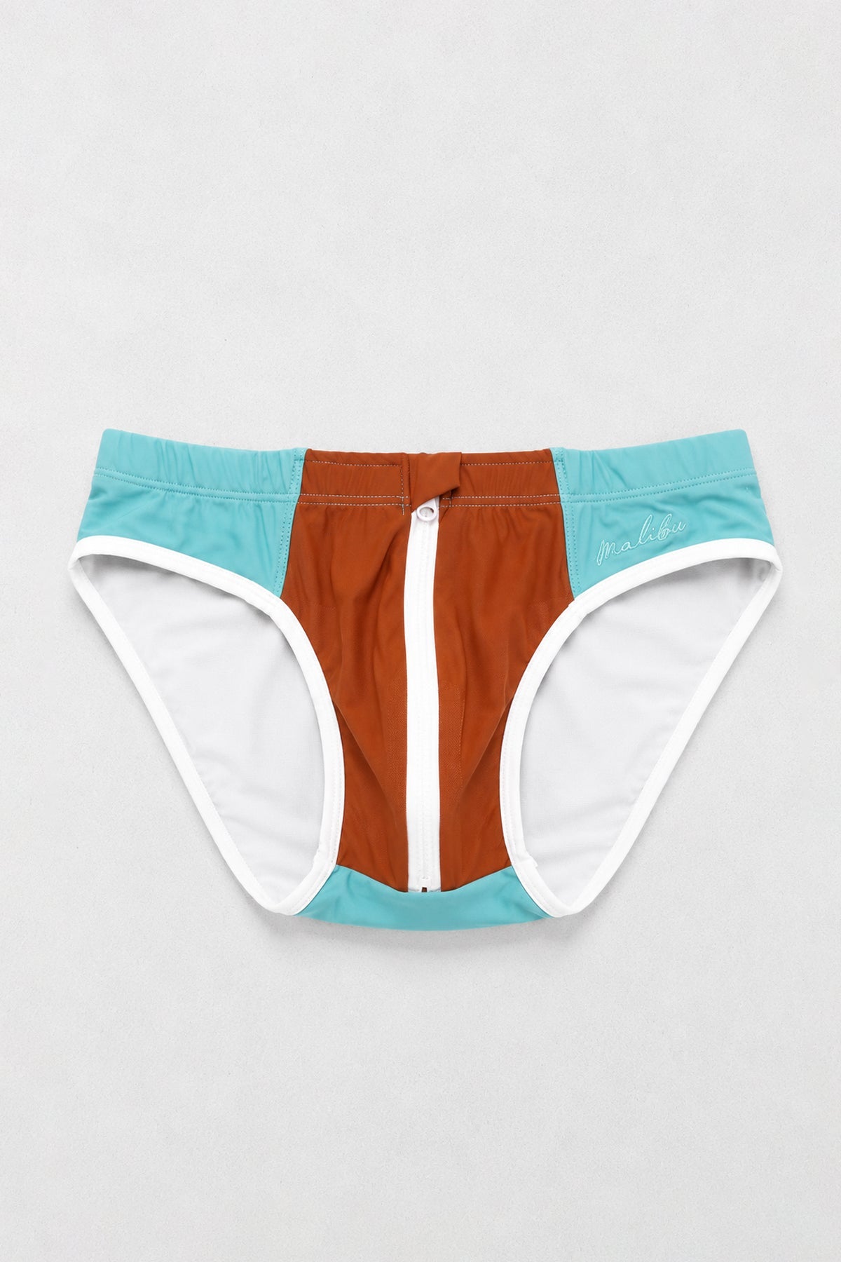 JJ Malibu Men's Unzip Me Swim Briefs - Teal Riviera