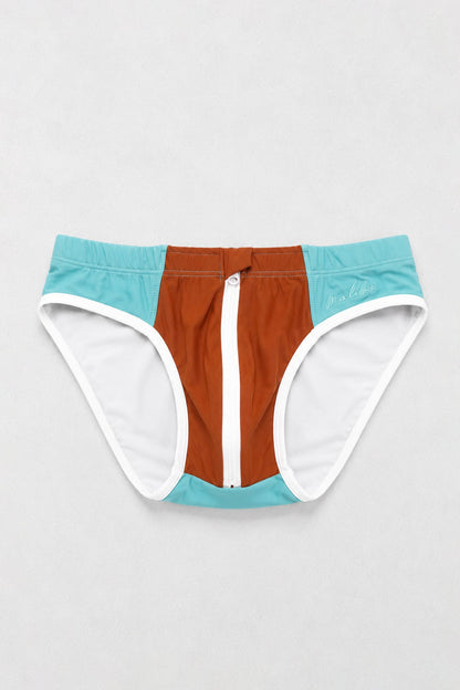 JJ Malibu Men's Unzip Me Swim Briefs - Teal Riviera