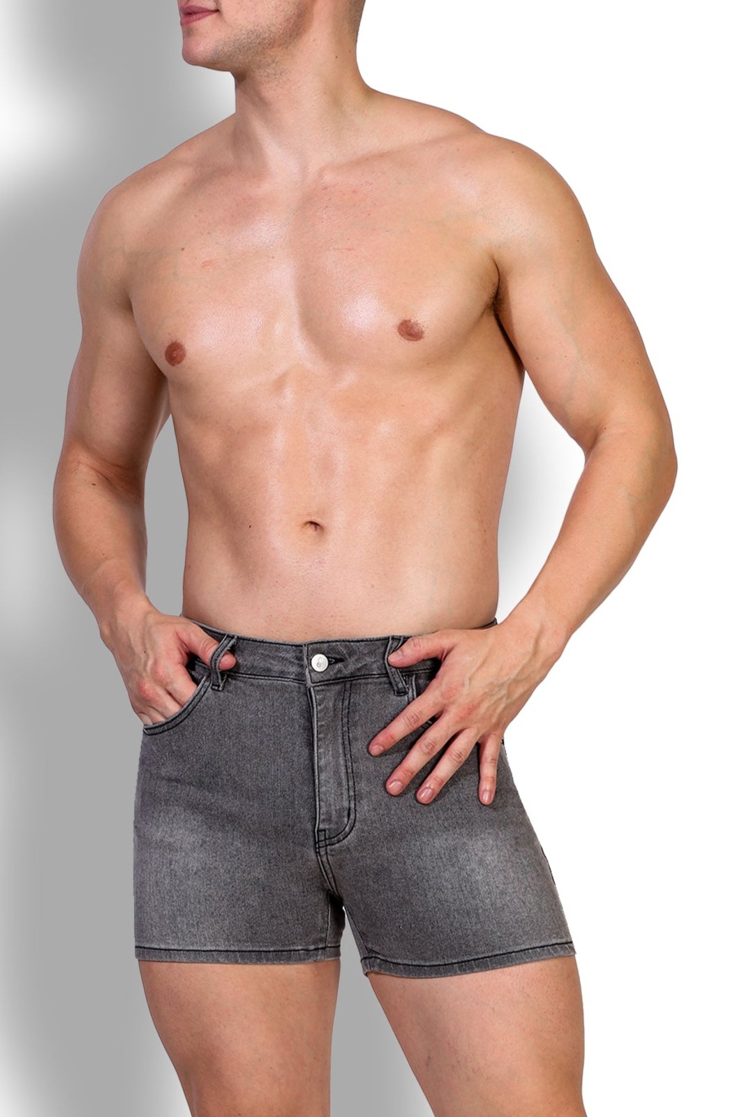 JJ Malibu Men's In-Your-Dreams 3.5" Denim Short Shorts - Steel Grey