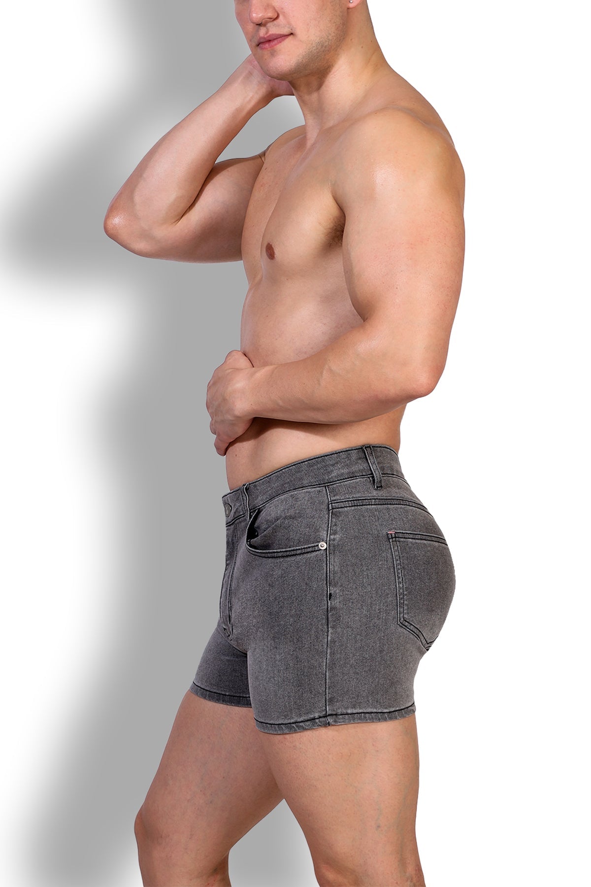 JJ Malibu Men's In-Your-Dreams 3.5" Denim Short Shorts - Steel Grey