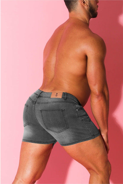 JJ Malibu Men's In-Your-Dreams 3.5" Denim Short Shorts - Steel Grey