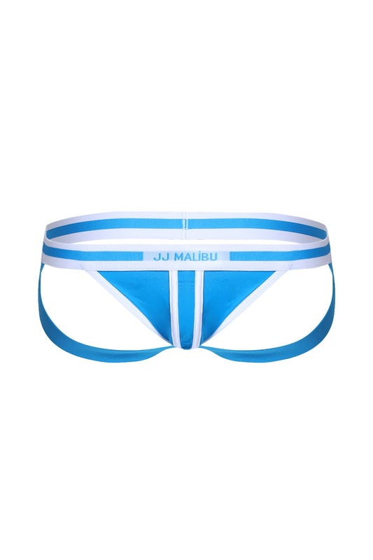 JJ Malibu Men's On-Display Jockstrap - Blue w/ White