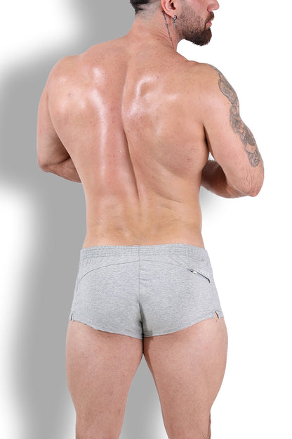 JJ Malibu Men's Stretch-It 2" Short Shorts - Light Grey