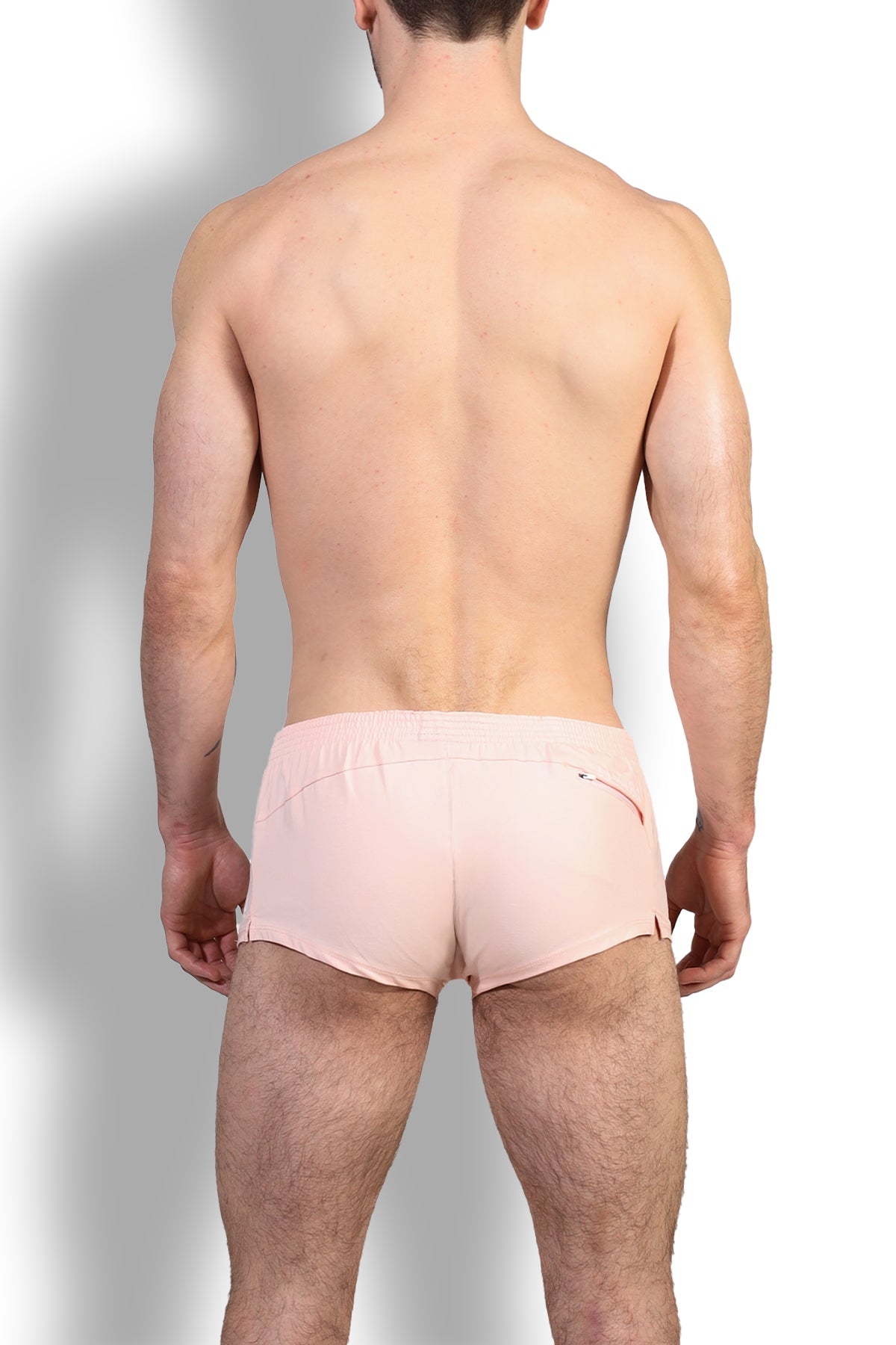 JJ Malibu Men's Stretch-It 2" Short Shorts - Nude Pink
