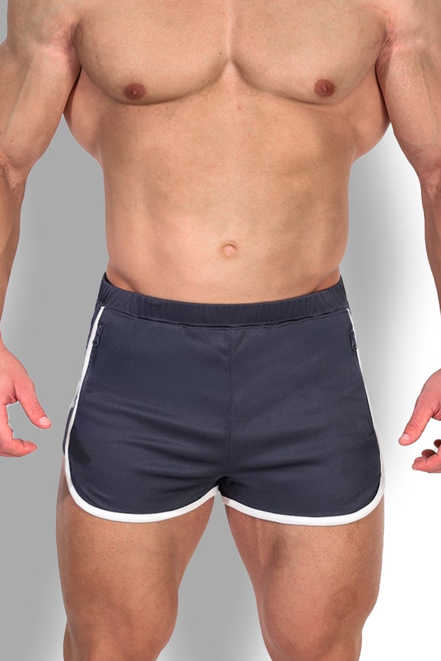 JJ Malibu Men's Nightcall Elastic Waist 3" Short Shorts - Smokey Grey