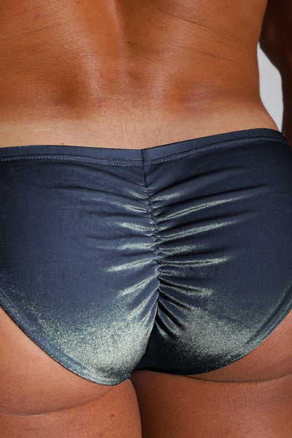JJ Malibu Men's Velvety Scrunch-Butt Bikini Briefs - Blue