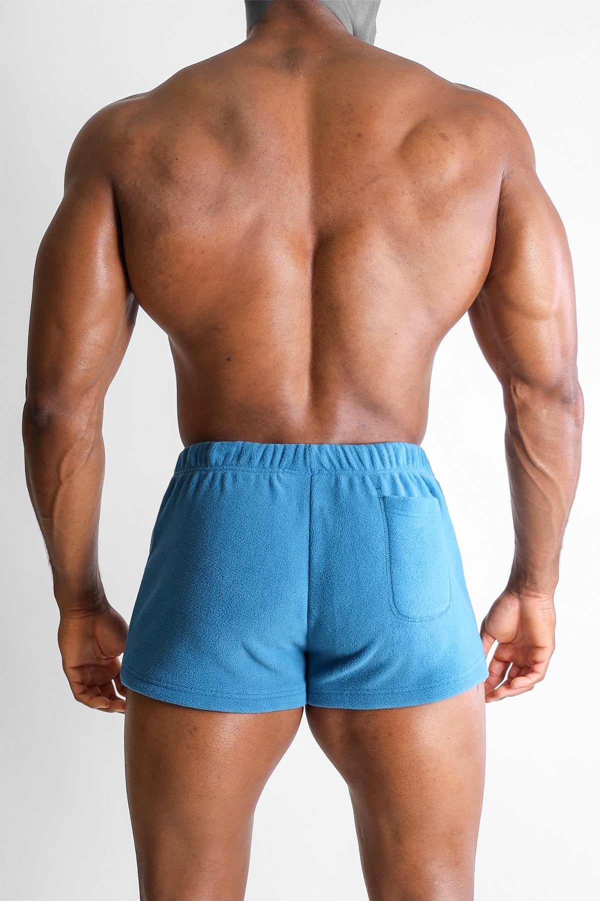 JJ Malibu Men's Luxe Plush Fleece 2" Short Shorts - Baby Blue