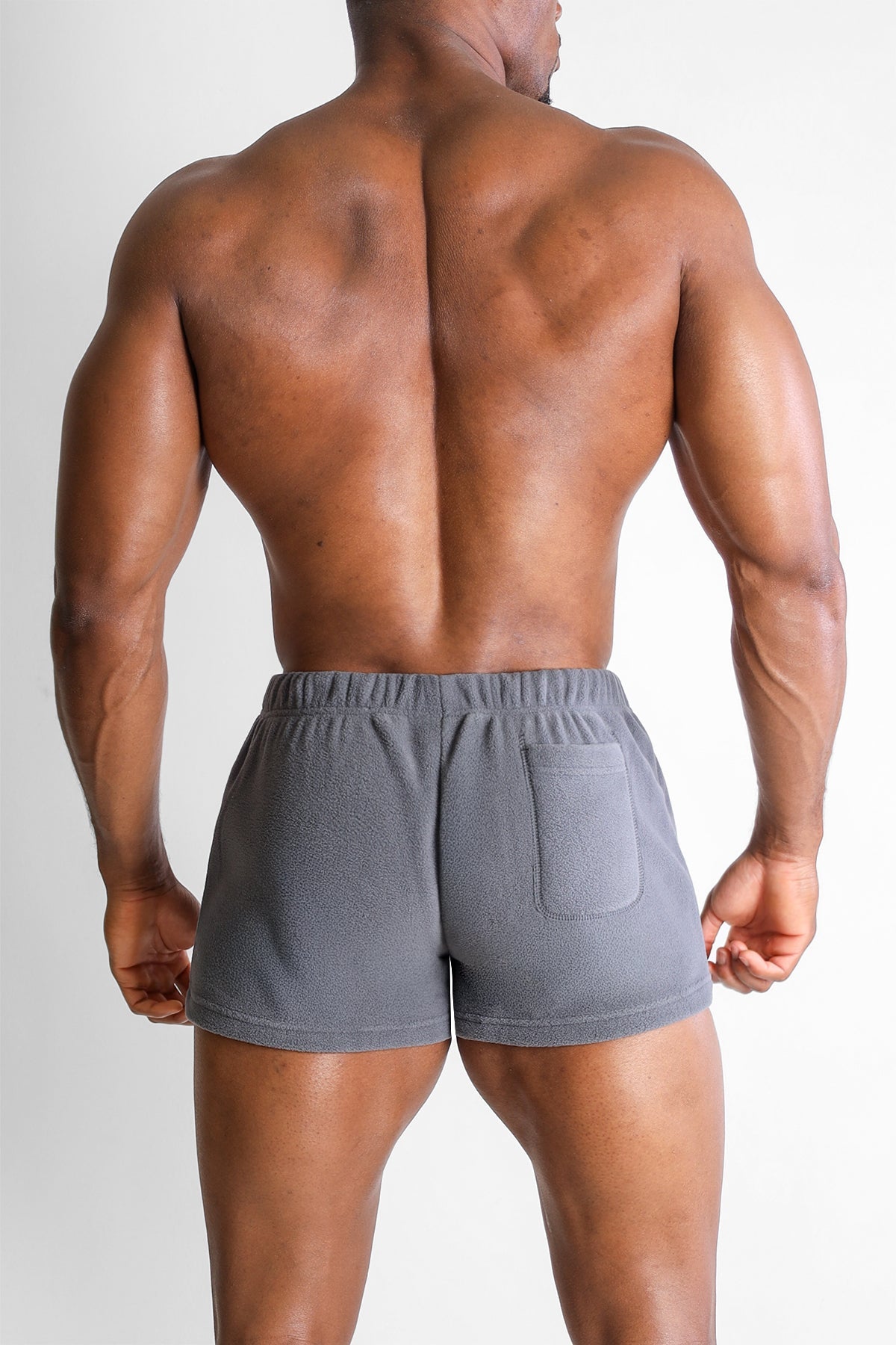 JJ Malibu Men's Luxe Plush Fleece 2" Short Shorts - Grey