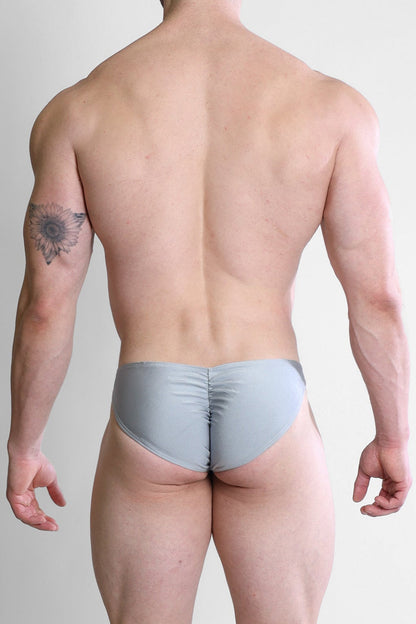 JJ Malibu Men's Dynamic Classic Scrunch-Butt Brief - Chrome Grey