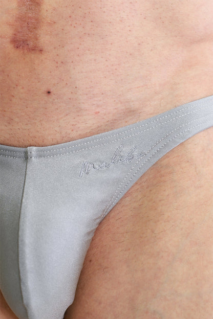JJ Malibu Men's Dynamic Classic Scrunch-Butt Brief - Chrome Grey