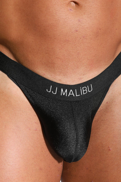JJ Malibu Men's Deep Back V Jockstrap - Obsidian Black