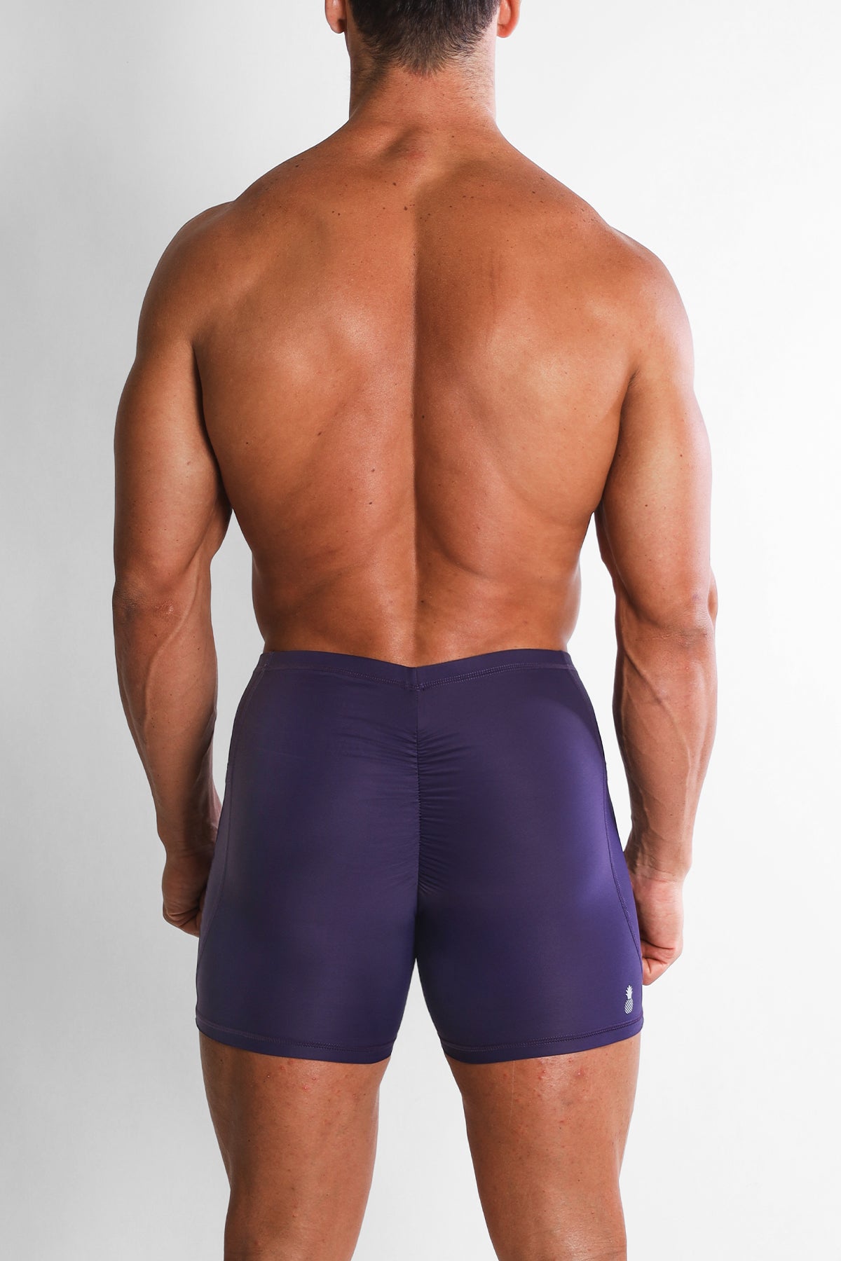 JJ Malibu Men's Lustrous Scrunch-Butt 4.5" Bike Shorts - Sugar Plum