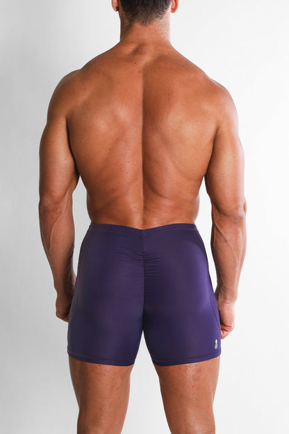 JJ Malibu Men's Lustrous Scrunch-Butt 4.5" Bike Shorts - Sugar Plum