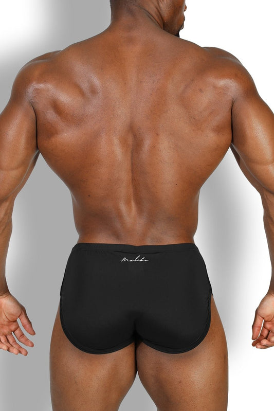 Short de sport 2-en-1 avec doublure string pour homme JJ Malibu - Noir minuit