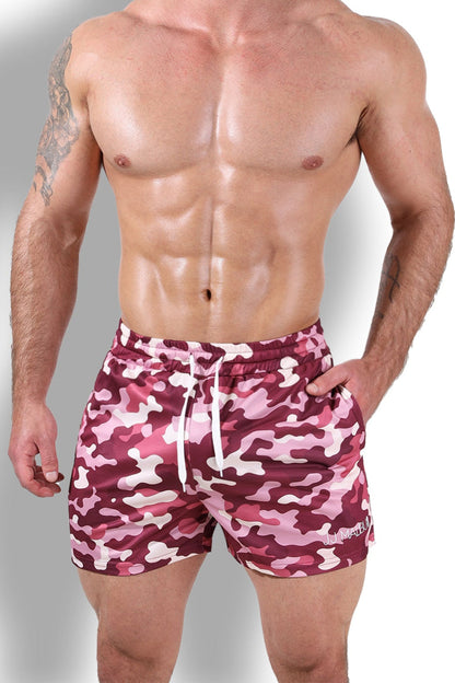JJ Malibu Men's Quick-Dry Mesh Shorts - Purple Camo