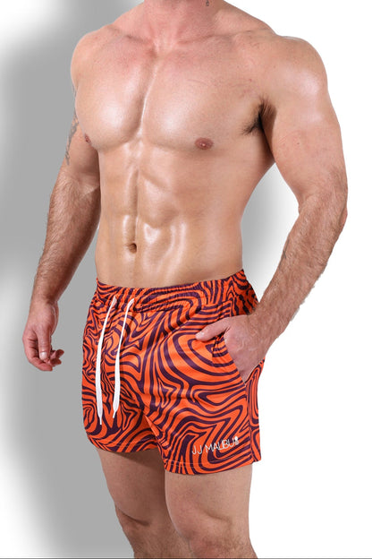 JJ Malibu Men's Quick-Dry Mesh Shorts - Groovy Orange