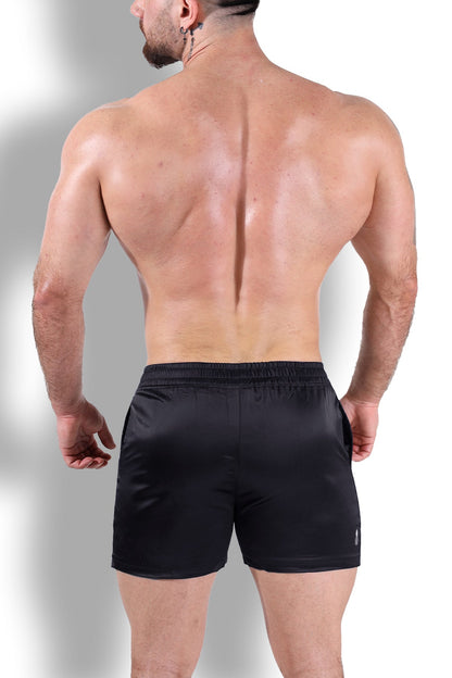 JJ Malibu Men's ShimmerFlex Active Shorts - Midnight Black