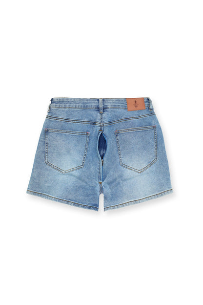 JJ Malibu Men's Peek-A-Boo Denim Shorts - Dark Blue