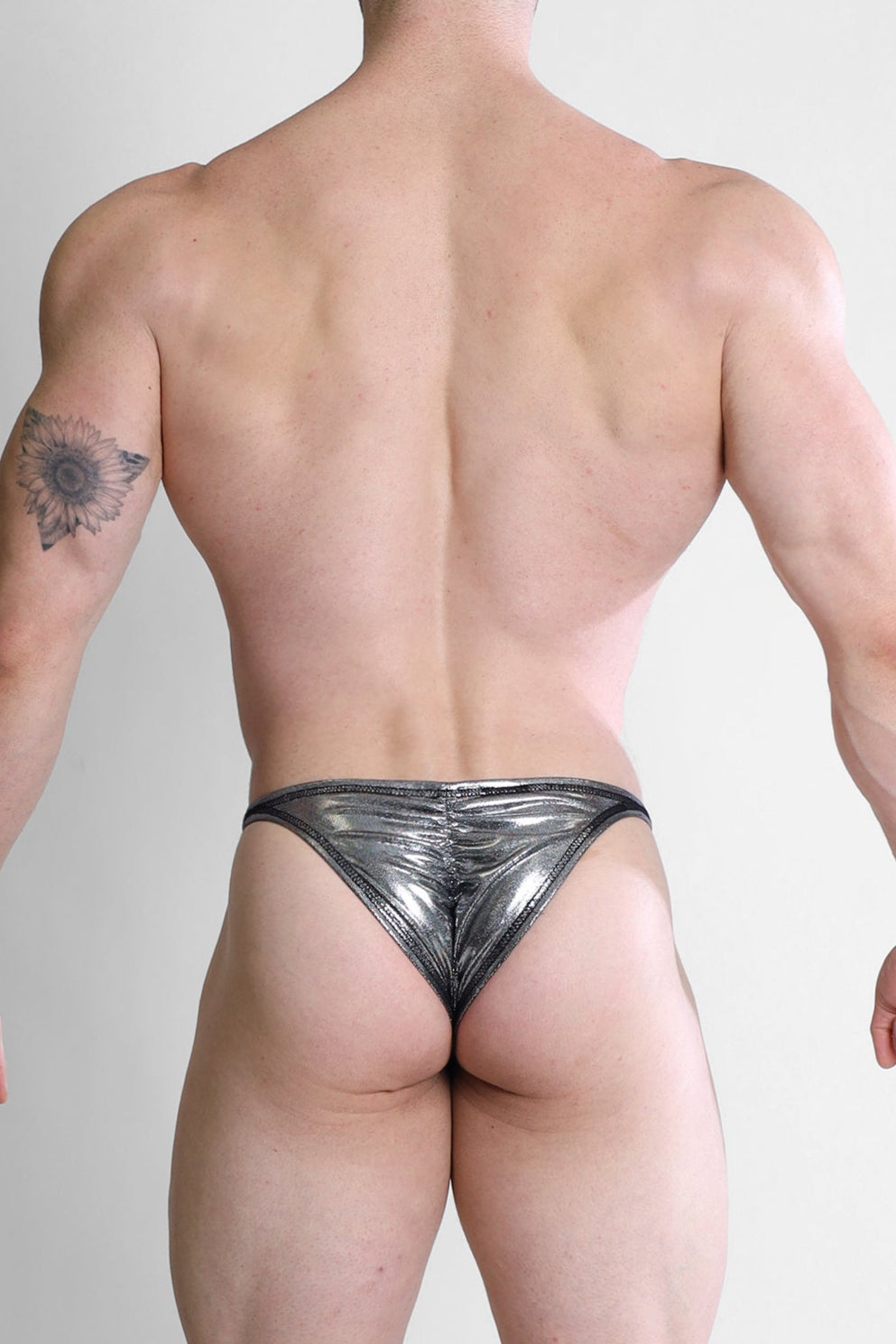 JJ Malibu Men's Luna Scrunch-Butt Thong - Metallic Silver