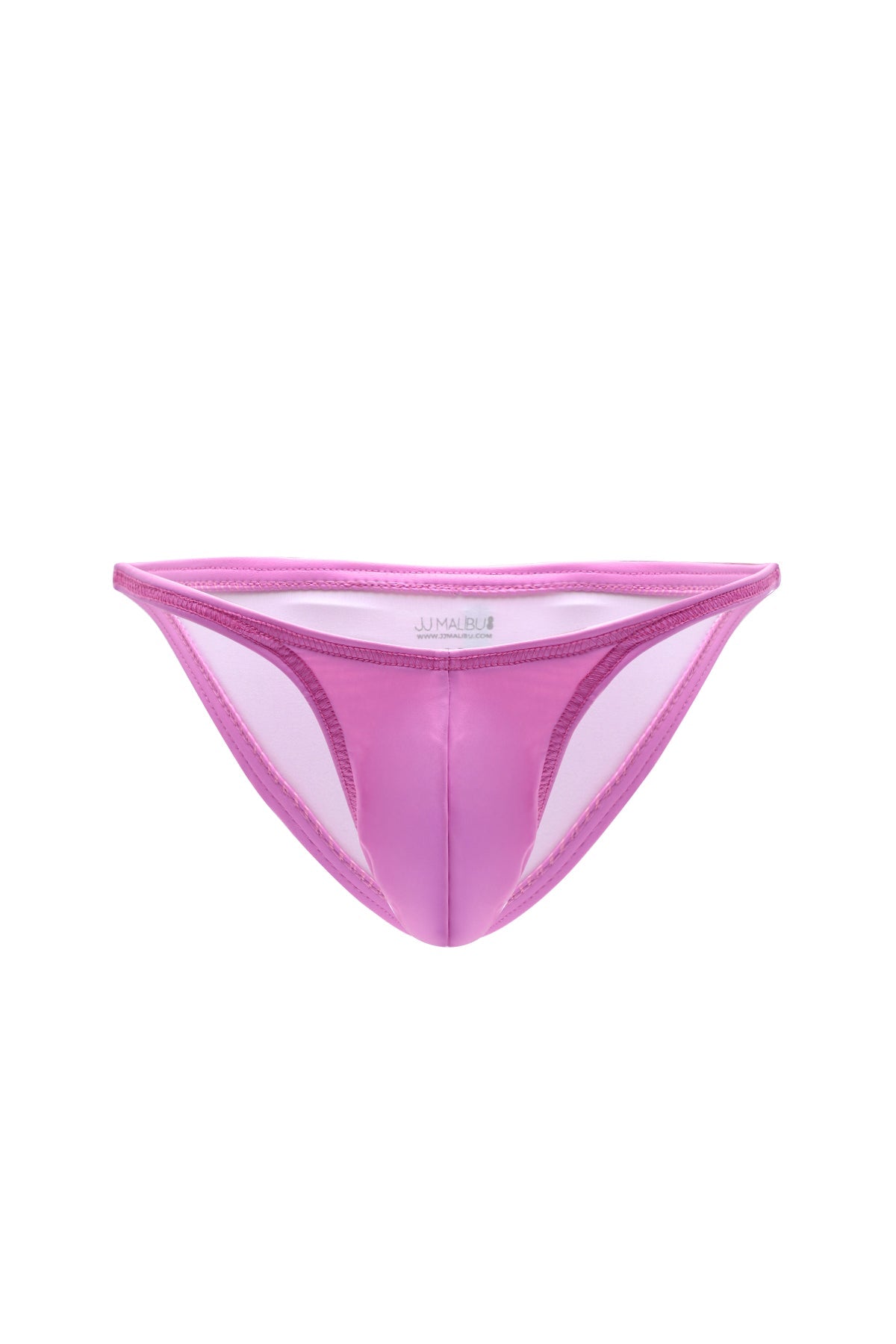 JJ Malibu Men's Soft Vegan Leather Scrunch-Butt Briefs - Pink