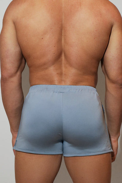 JJ Malibu Men's 2" Side Split Booty Shorts - Glacier Grey