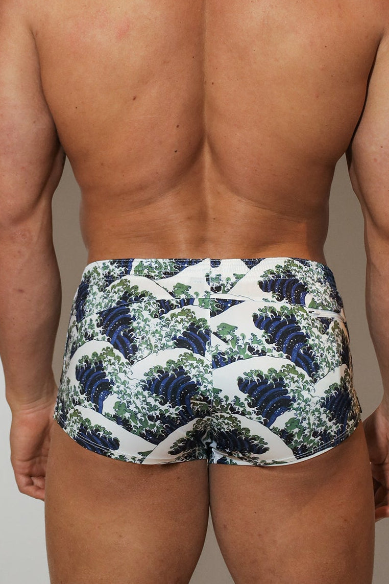 JJ Malibu Men's Stretch-It 2" Athletic Short Shorts - Waves