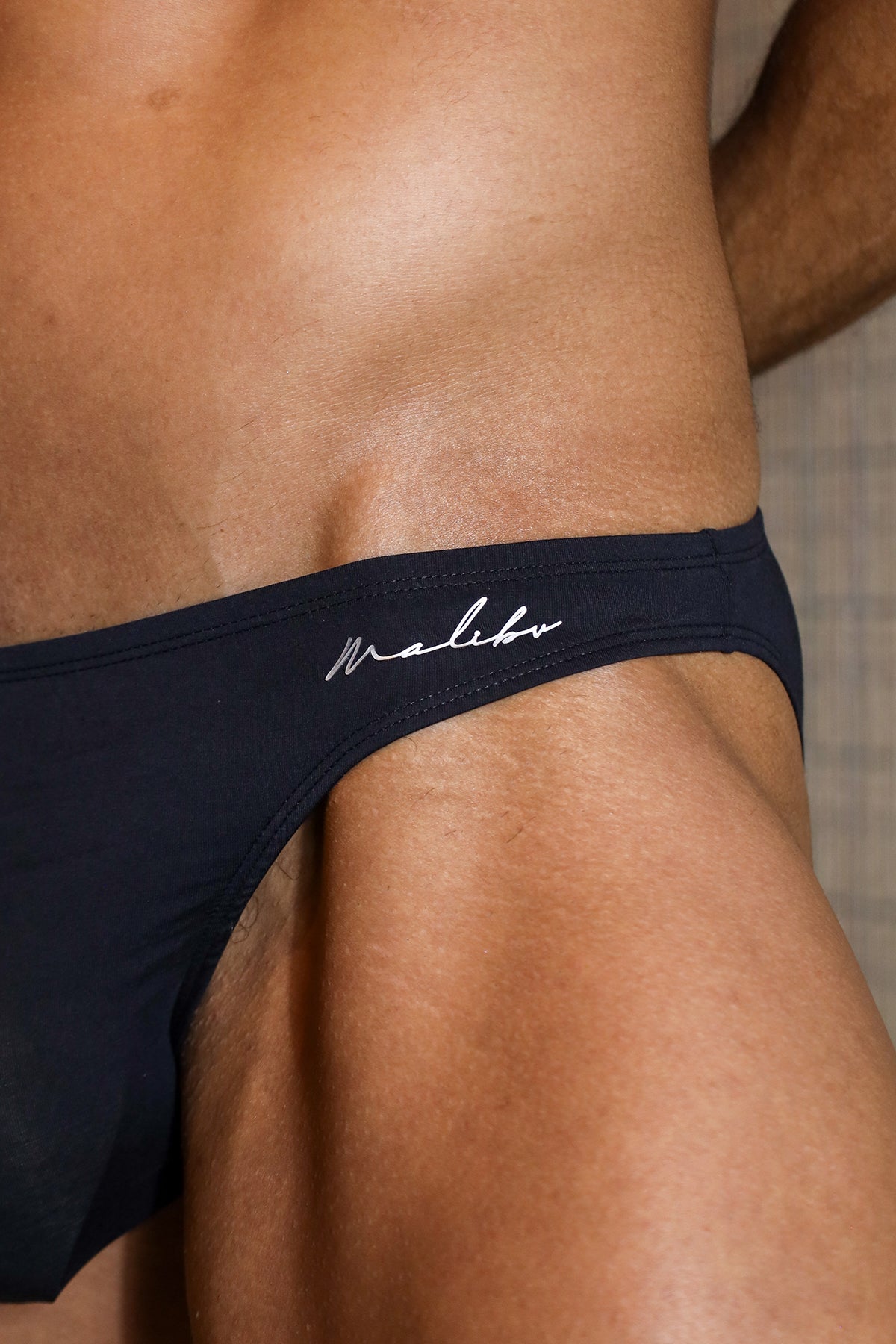 JJ Malibu Men's Premium Modal Scrunch-Back CHEEKY Brief - Noir