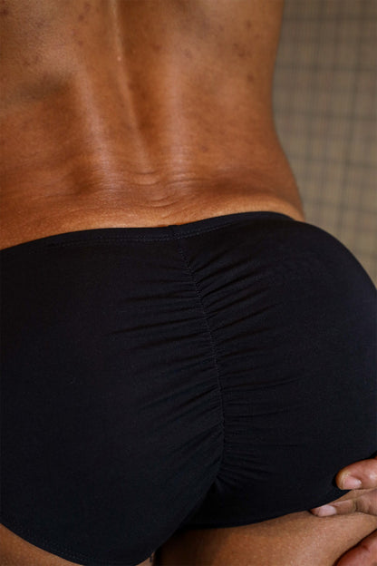 JJ Malibu Men's Premium Modal Scrunch-Back CHEEKY Brief - Noir