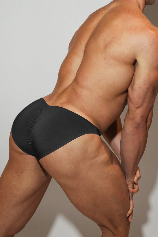 JJ Malibu Men's Premium Modal Scrunch-Back CHEEKY Brief - Noir