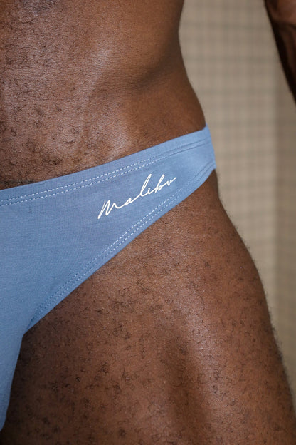 JJ Malibu Men's Premium Modal Scrunch-Back CHEEKY Brief - Dusty Blue