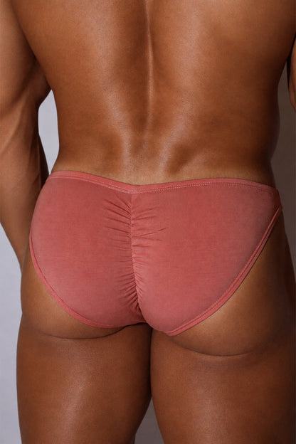 JJ Malibu Men's Premium Modal Scrunch-Back CHEEKY Brief - Baby Pink