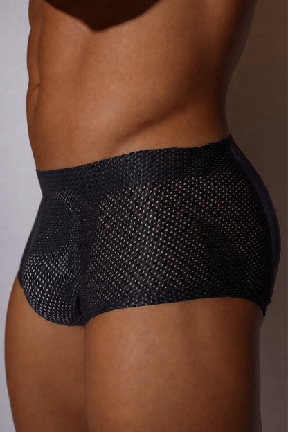 JJ Malibu Men's Enhanced Padded Butt Lift Boxers - Black