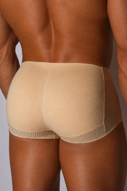JJ Malibu Men's Enhanced Padded Butt Lift Boxers - Nude