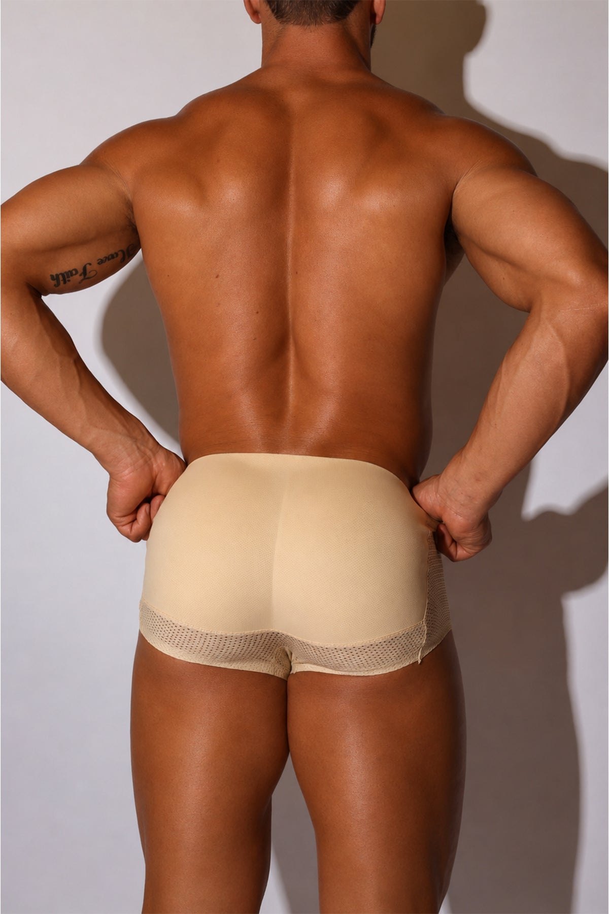 JJ Malibu Men's Enhanced Padded Butt Lift Boxers - Nude