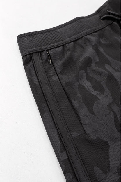 JJ Malibu Men's City Fit Drawstring Short Shorts - Monochrome Camo