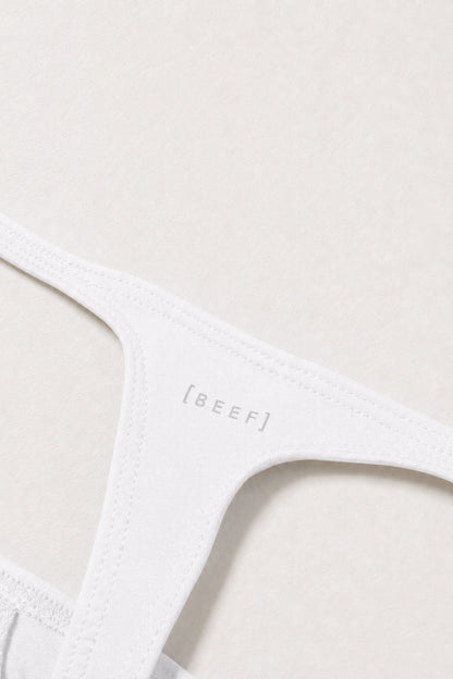 JJ Malibu Men's Strappy Little Swim Thong - Polar White