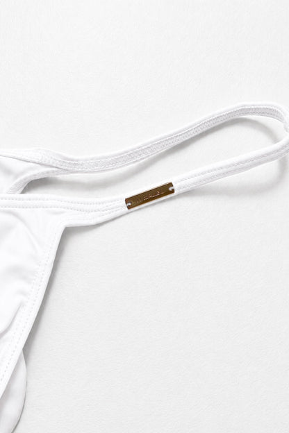 JJ Malibu Men's Strappy Little Swim Thong - Polar White