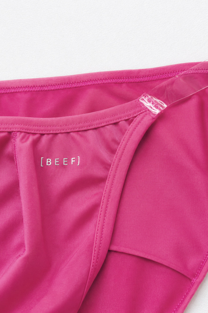 JJ Malibu Men's Clear Side Satin Briefs - Sorbet