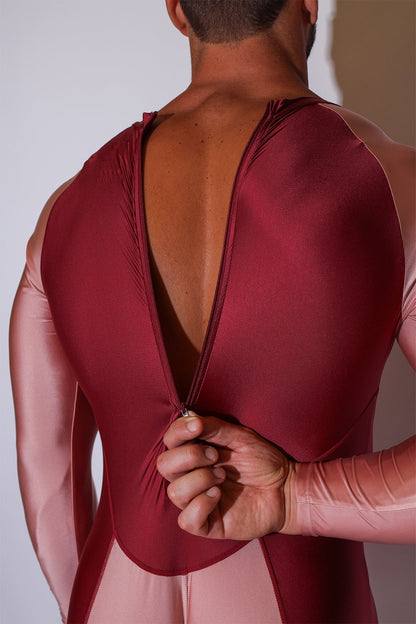 JJ Malibu Men's Contour Me Bodysuit - Pink Berry