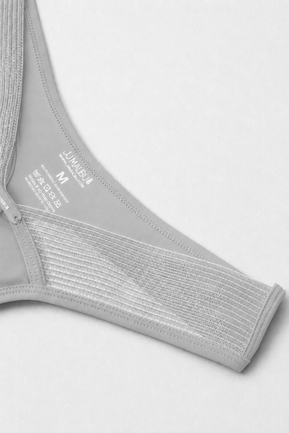 JJ Malibu Men's Lattice Side Mesh Thongs - Glacier Grey
