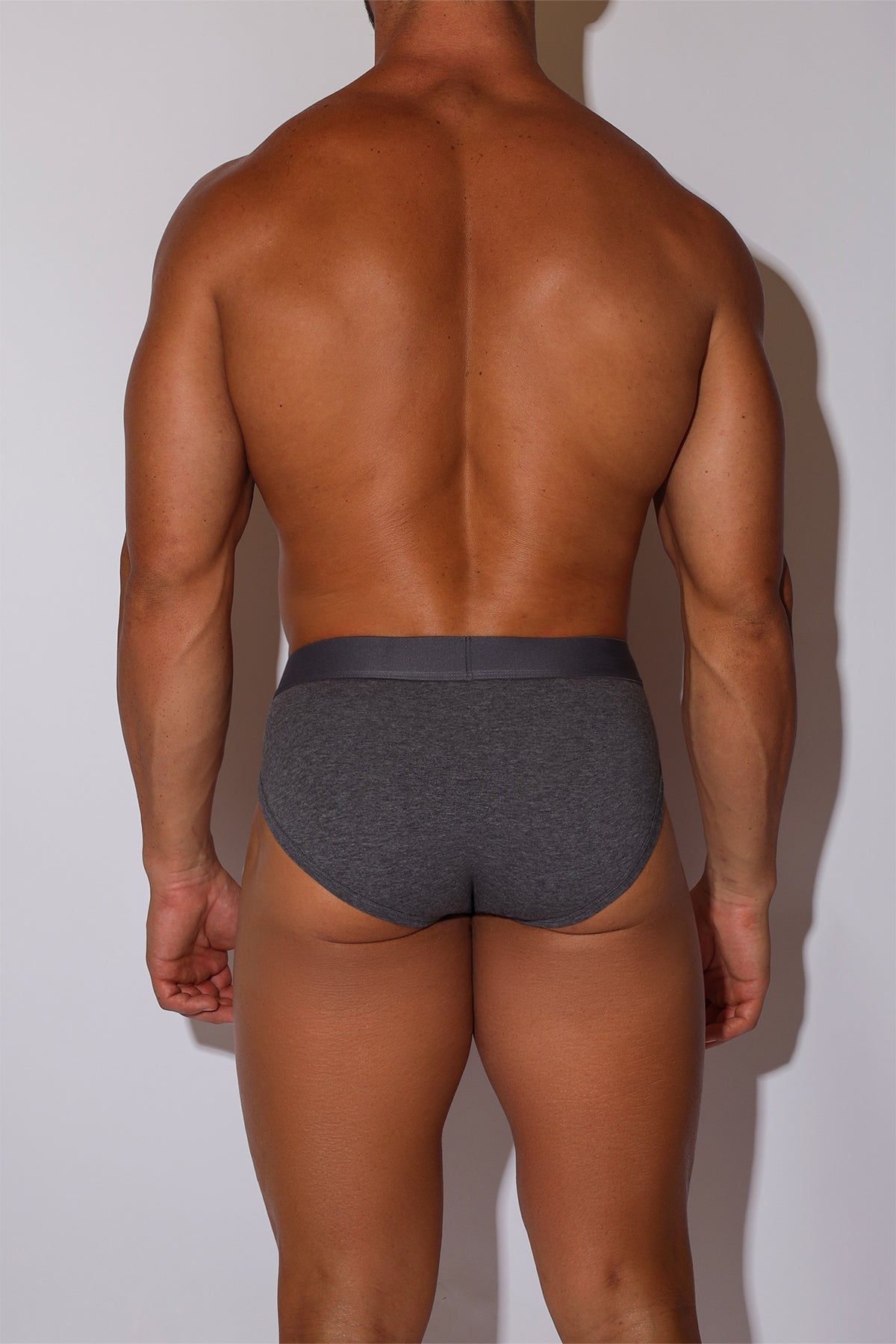 JJ Malibu Men's Original Cotton Briefs - Dark Heather Grey