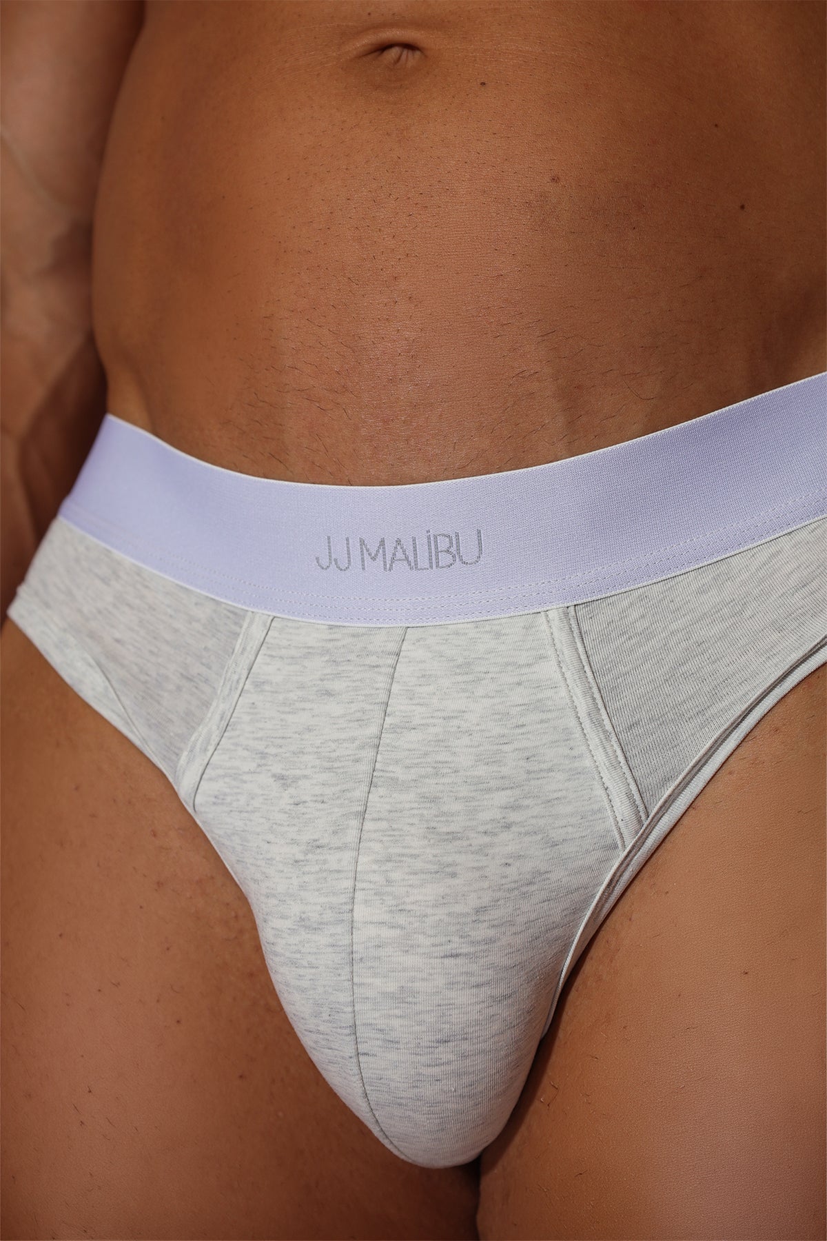 JJ Malibu Men's Original Cotton Briefs - Light Heather Grey