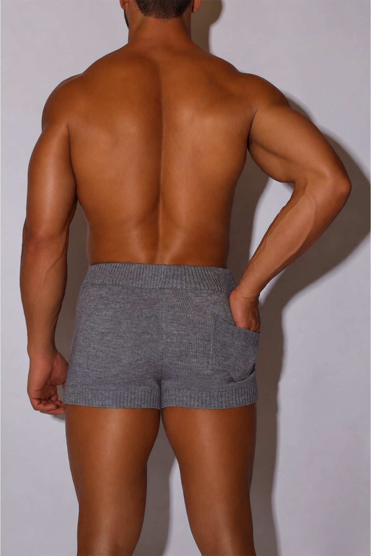 JJ Malibu Men's Plush Knit Babe Shorts - Dark Grey