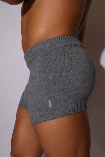JJ Malibu Men's Plush Knit Babe Shorts - Dark Grey