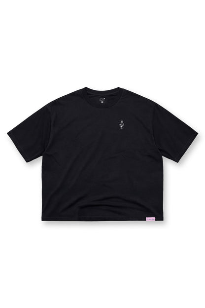 JJ Malibu Men's Oversized Relaxed Crop Top - Midnight Black