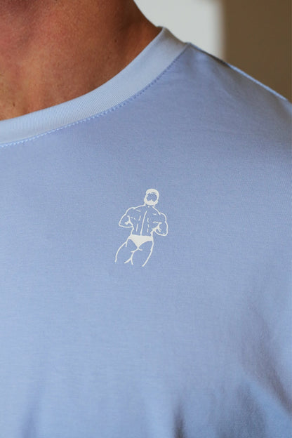 JJ Malibu Men's Oversized Relaxed Crop Top - Baby Blue