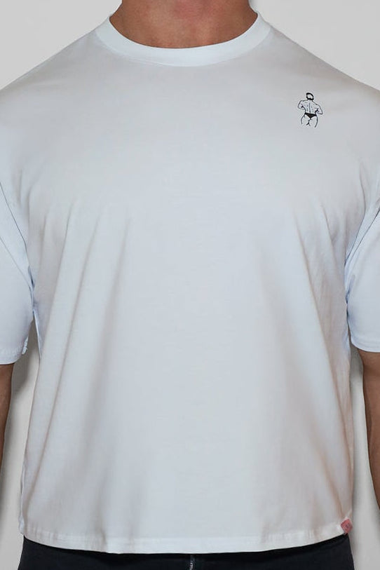 JJ Malibu Men's Oversized Relaxed Crop Top - Ivory