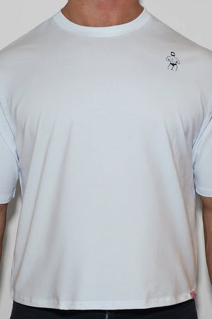 JJ Malibu Men's Oversized Relaxed Crop Top - Ivory
