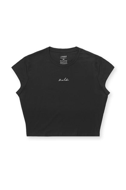 JJ Malibu Men's Muscle-Fit Crop Half-Sleeve Tee - Black
